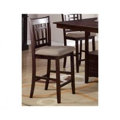 Retro Brown Solid Wood Counter Height Upholstered Dining Side Chairs (Set of 2) by Unbranded -Boraam Sales Store brown unbranded dining chairs hs00f1205 ahd fa 1000