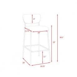 38.5 in. Metal Brown Pu Faux Leather Bar Stool Set of 2 by Unbranded 20 38.5 in. Metal Brown Pu Faux Leather Bar Stool Set of 2 by Unbranded -Boraam Sales Store brown unbranded home bars s815 sto brown 76 1000