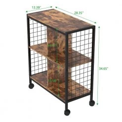 Metal Framed Kitchen Serving Cart with Movable Wheels by Unbranded -Boraam Sales Store brown unbranded kitchen carts aybszhd1273 44 1000