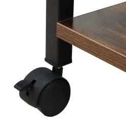 Brown and Frosted Black Kitchen Cart with 3-Tier Storage Space by Unbranded -Boraam Sales Store brown unbranded kitchen carts aybszhd691 fa 1000