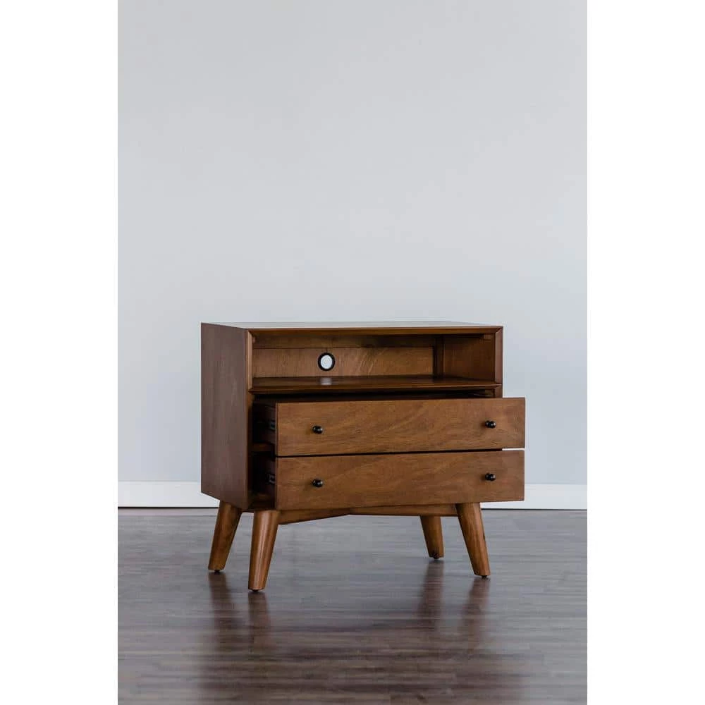 Flynn 2-Drawer Acorn Brown Large Nightstand (26 in. H x 28 in. W x 15 in. D) by Unbranded 3 Flynn 2-Drawer Acorn Brown Large Nightstand (26 in. H x 28 in. W x 15 in. D) by Unbranded - Image 2