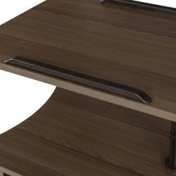 18.31 in. x 23.62 in. x 15.75 in. 2-Drawer Brown Height Adjustable Overbed End Table Wooden Nightstand by Unbranded -Boraam Sales Store brown unbranded nightstands gm h 662 4f 1000