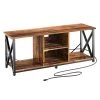 Wood 65 in. TV Stand and Entertainment Center with 4-Socket Plug-In Station by Unbranded -Boraam Sales Store brown unbranded tv stands b09fpckfwd 64 1000