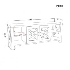 59.8 in. Brown TV Stand for TVs Up to 65 in. by Unbranded -Boraam Sales Store brown unbranded tv stands crlw22342950 44 1000