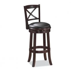 Georgia 29 in. Cappuccino Swivel Cushioned Bar Stool by Boraam