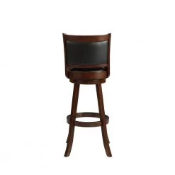 Augusta 47 in. Cappuccino High Back Wood 34 in. Swivel Bar Stool with Faux Leather Seat by Boraam -Boraam Sales Store cappuccino boraam bar stools 48834 66 1000