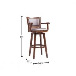 Broadmoor 34 in. Cappuccino Wood Swivel Extra Tall Barstool by Boraam -Boraam Sales Store cappuccino boraam bar stools 51834 40 1000