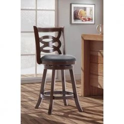 Seina 24 in. Cappuccino Swivel Counter Stool with Cushion by Boraam -Boraam Sales Store cappuccino boraam bar stools 61824 31 1000