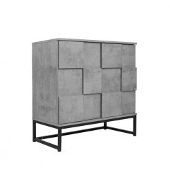 Cement Gray Particle Board File Cabinet with Adjustable Shelf and Metal Frame Home Office 2-Door Large Storage Cabinet by Unbranded -Boraam Sales Store cement gray unbranded file cabinets camygy gi49642w688 cabinet01 1f 1000
