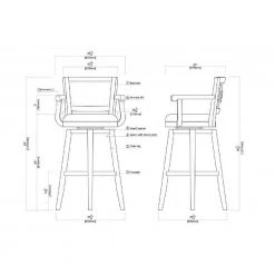 Broadmoor 60 in. H Cherry Wood 34 in. Barstool with Arms by Boraam -Boraam Sales Store cherry boraam bar stools 51934 4f 1000