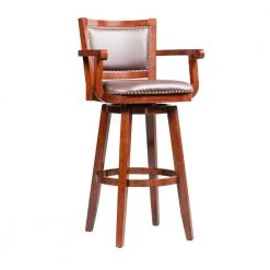 Broadmoor 60 in. H Cherry Wood 34 in. Barstool with Arms by Boraam