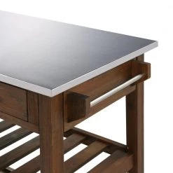 Sonoma Chestnut Wire-Brush Kitchen Cart by Boraam 16 Sonoma Chestnut Wire-Brush Kitchen Cart by Boraam -Boraam Sales Store chestnut wire brush boraam bar carts 98521 1f 1000