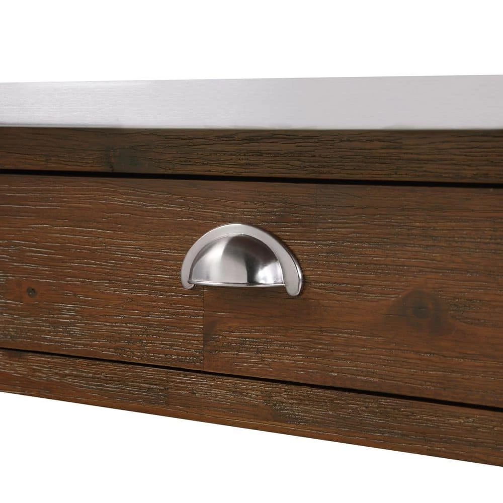 Sonoma Chestnut Wire-Brush Kitchen Cart by Boraam 7 Sonoma Chestnut Wire-Brush Kitchen Cart by Boraam - Image 5