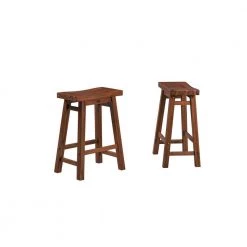 Sonoma Saddle 24" Product Height Counter Stool [Chestnut Wire-Brush], 2-Pack by Boraam