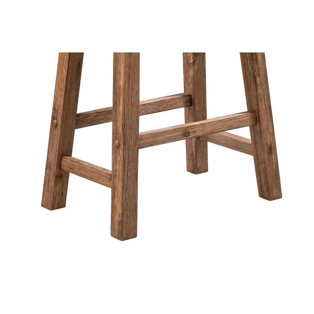 24 in. Sonoma Saddle Backless Wood Counter Stool - Barnwood Wire-Brush (Set of 2) by Boraam 5 24 in. Sonoma Saddle Backless Wood Counter Stool - Barnwood Wire-Brush (Set of 2) by Boraam - Image 3