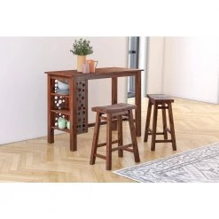 Brittany 36" Product Height Rectangular Bar Table - Chestnut Wire-Brush by Boraam -Boraam Sales Store chestnut wire brush boraam bar tables 75336 31 1000