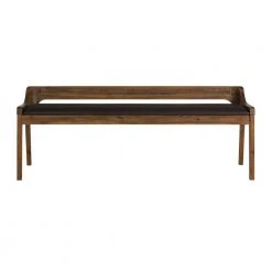 Rasmus Chestnut Wire-Brush Wood Dining Bench with Cushion 22 in. H x 59.5 in. W x 19 in. D by Boraam -Boraam Sales Store chestnut wire brush boraam dining benches 77315 1f 1000
