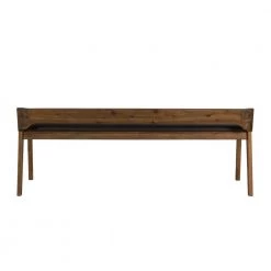 Rasmus Chestnut Wire-Brush Wood Dining Bench with Cushion 22 in. H x 59.5 in. W x 19 in. D by Boraam -Boraam Sales Store chestnut wire brush boraam dining benches 77315 66 1000
