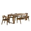 Rasmus 6-Piece Rectangular Chestnut Wire-Brush Acacia Wood Dining Set by Boraam -Boraam Sales Store chestnut wire brush boraam dining room sets 77345 64 1000