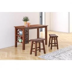 Brittany Rectangular Dining Table - Chestnut Wire-Brush by Boraam -Boraam Sales Store chestnut wire brush boraam kitchen dining tables 75330 31 1000