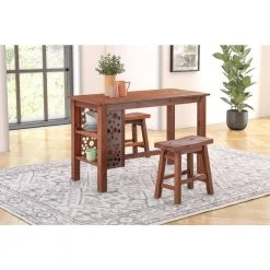 Brittany Rectangular Dining Table - Chestnut Wire-Brush by Boraam -Boraam Sales Store chestnut wire brush boraam kitchen dining tables 75330 4f 1000