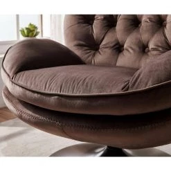 Leisure Chocolate Velvet Swivel Lounge Chair With Ottoman for Living Room by Unbranded -Boraam Sales Store chocolate unbranded accent chairs zq w72234939 44 1000