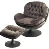 Leisure Chocolate Velvet Swivel Lounge Chair With Ottoman for Living Room by Unbranded -Boraam Sales Store chocolate unbranded accent chairs zq w72234939 64 1000