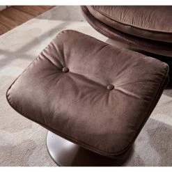 Leisure Chocolate Velvet Swivel Lounge Chair With Ottoman for Living Room by Unbranded -Boraam Sales Store chocolate unbranded accent chairs zq w72234939 fa 1000