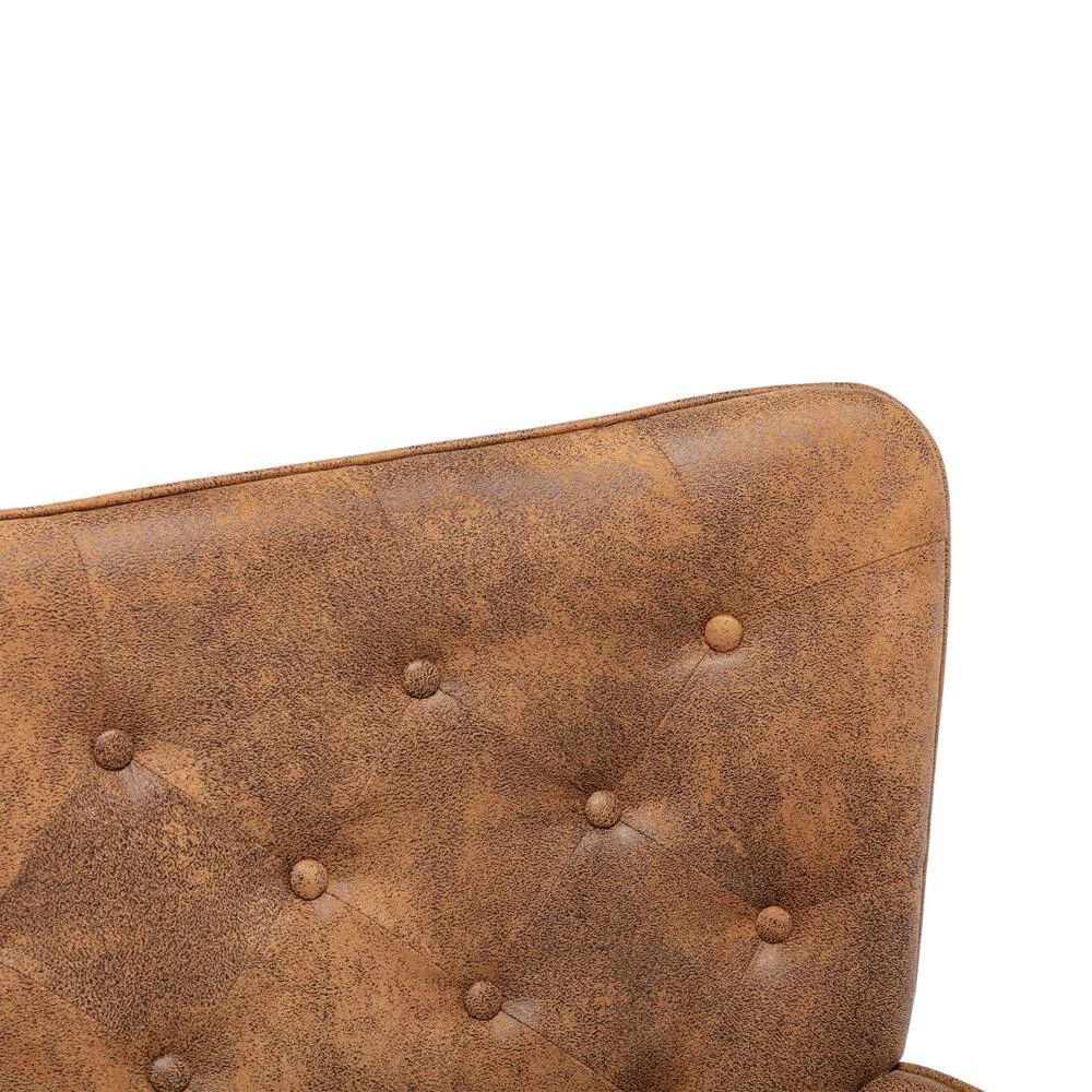 Coffee High Back Accent Chair Comfortable Loveseat Fabric Padded Seat Modern High Back Arm-sofa by Unbranded 7 Coffee High Back Accent Chair Comfortable Loveseat Fabric Padded Seat Modern High Back Arm-sofa by Unbranded - Image 5