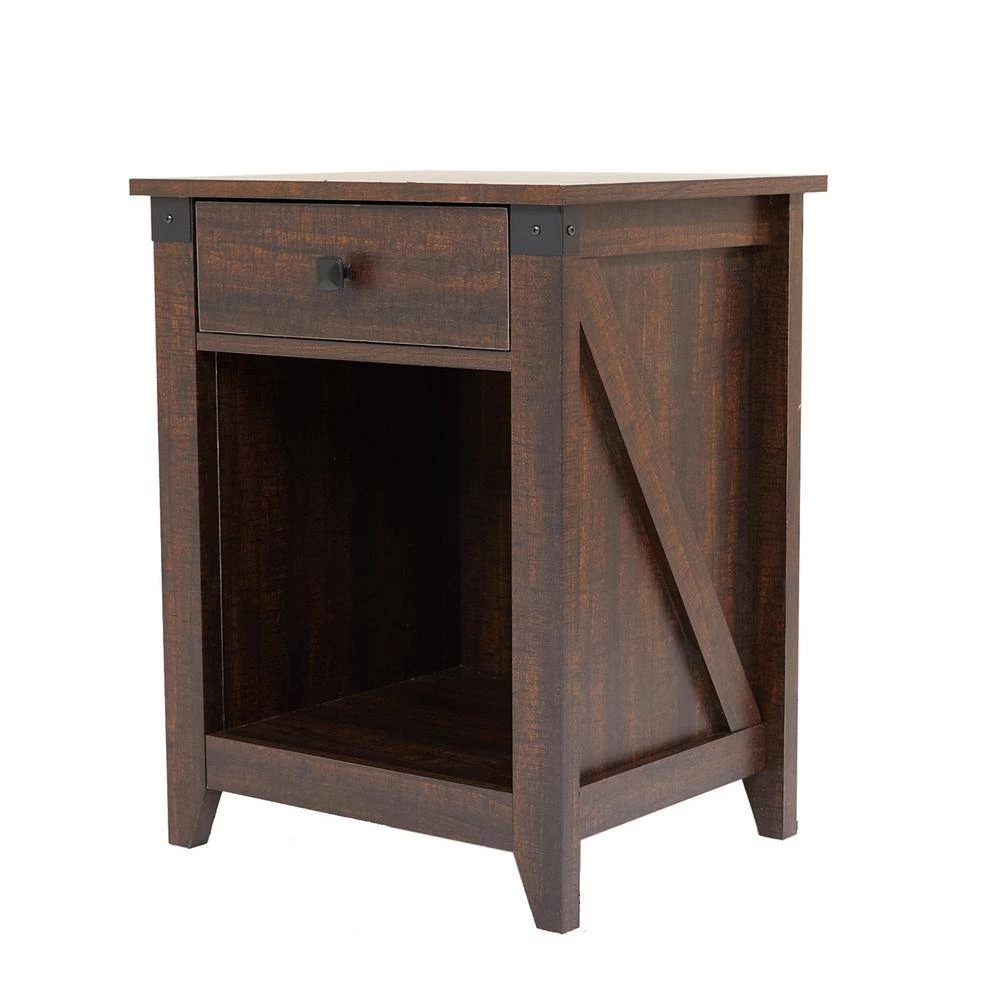 24 In. H Farmhouse Wood 1-Drawer Coffee Nightstand Side Table Bedroom Storage Drawer and Shelf Bedside End Table by Unbranded 4 24 In. H Farmhouse Wood 1-Drawer Coffee Nightstand Side Table Bedroom Storage Drawer and Shelf Bedside End Table by Unbranded - Image 2