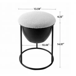 19.3 in Cream White Metal Frame Makeup Stool with Lamb Fleece Seat Accent Small Stool Chair Storage Ottoman Vanity Stool by Unbranded 18 19.3 in Cream White Metal Frame Makeup Stool with Lamb Fleece Seat Accent Small Stool Chair Storage Ottoman Vanity Stool by Unbranded -Boraam Sales Store cream white unbranded bar stools camywe gi41724w688 stool01 76 1000