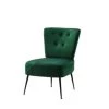 Dark Green Velvet Fabric Accent Slipper Chair with Black Metal Legs for Dining Room Living Room Bedroom Accent Chair by Unbranded