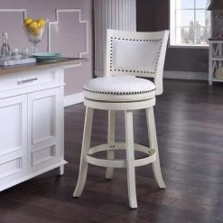 Bristol 29 in. White Swivel Cushioned Bar Stool by Boraam 17 Bristol 29 in. White Swivel Cushioned Bar Stool by Boraam -Boraam Sales Store distressed white boraam bar stools 42429 31 1000