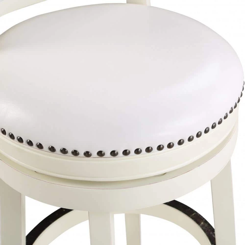 Bristol 29 in. White Swivel Cushioned Bar Stool by Boraam 8 Bristol 29 in. White Swivel Cushioned Bar Stool by Boraam - Image 6