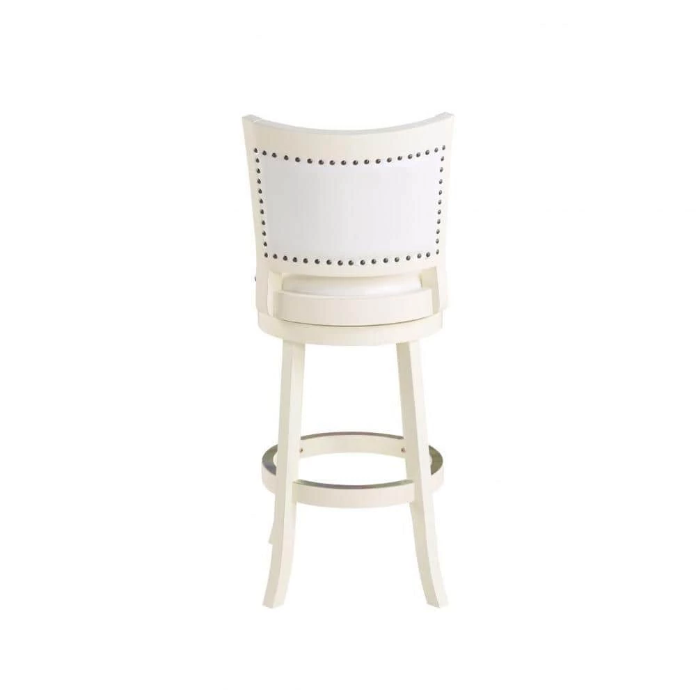 Bristol 29 in. White Swivel Cushioned Bar Stool by Boraam 6 Bristol 29 in. White Swivel Cushioned Bar Stool by Boraam - Image 4