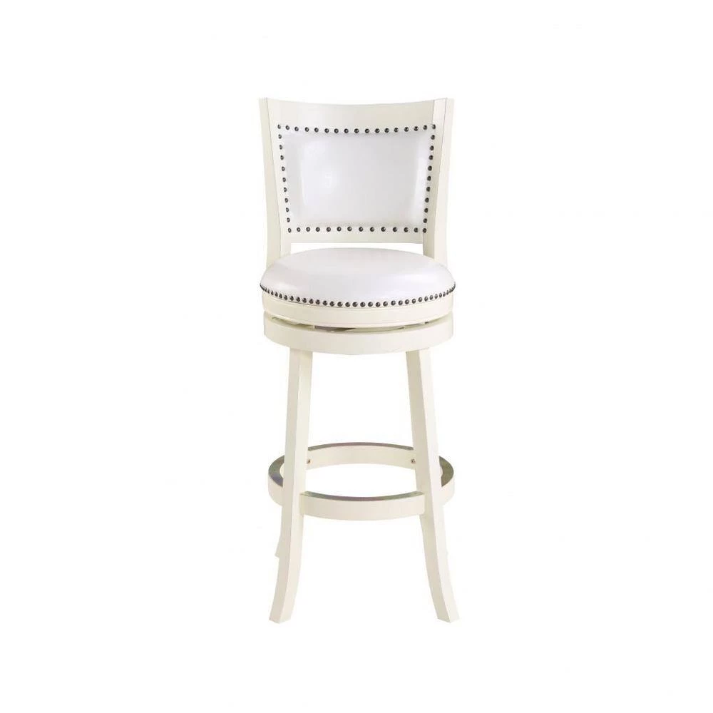 Bristol 29 in. White Swivel Cushioned Bar Stool by Boraam 7 Bristol 29 in. White Swivel Cushioned Bar Stool by Boraam - Image 5