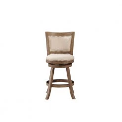 Melrose 37 in. Driftwood Wire-Brush Wood Frame Counter Height Bar Stool by Boraam