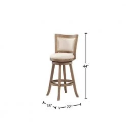 Melrose 43.5 in. Driftwood Wire-Brush Wood Frame Bar Stool by Boraam -Boraam Sales Store driftwood wire brush boraam bar stools 76529 40 1000