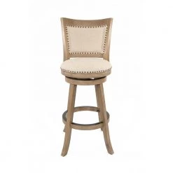 Melrose 43.5 in. Driftwood Wire-Brush Wood Frame Bar Stool by Boraam