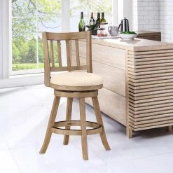 Sheldon 37.5 in. Driftwood Wire-Brush and Ivory Wood Frame Counter Height Bar Stool by Boraam -Boraam Sales Store driftwood wire brush ivory boraam bar stools 76324 31 1000