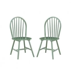 Equestrian Green Carolina Wood Dining Chairs (Set of 2) by Boraam