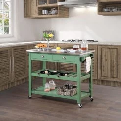 Carolina Equestrian Green 44 in. Kitchen Island by Boraam