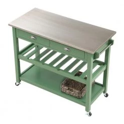 Carolina Equestrian Green 44 in. Kitchen Island by Boraam -Boraam Sales Store equestrian green boraam kitchen islands 77522 c3 1000