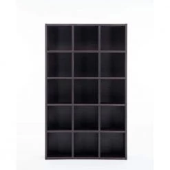 Boraam Sales Store 5 Kline 78 in. Espresso Wood 15 Shelf Accent Bookcase with Cubes by Boraam