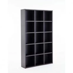 Kline 78 in. Espresso Wood 15 Shelf Accent Bookcase with Cubes by Boraam -Boraam Sales Store espresso boraam bookcases bookshelves 90010 c3 1000