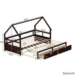 Espresso Twin Size Upholstered Daybed With Drawers, Wood Slat Support by Unbranded -Boraam Sales Store espresso unbranded daybeds z t 0908026 1f 1000