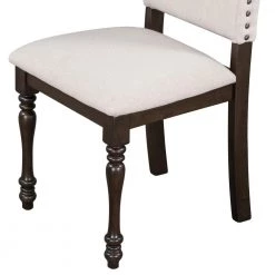 Espresso 6-Piece Wood Dining Table Set Rectangular Table with Turned Legs 4 Upholstered Chairs and Bench for Dining Room by Unbranded -Boraam Sales Store espresso unbranded dining room sets ec dse 8151 77 1000