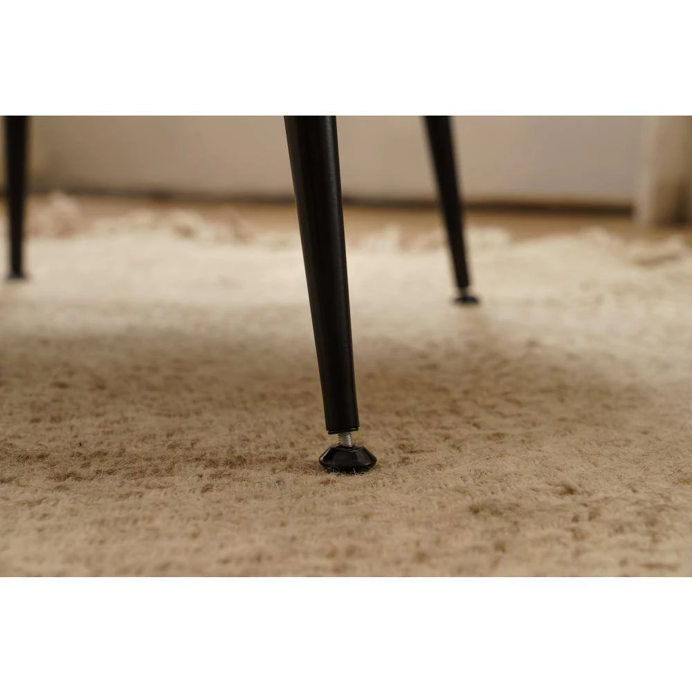 Flower Velvet Fabric Accent Slipper Chair with Black Metal Legs for Dining Room Living Room Bedroom Accent Chair by Unbranded 6 Flower Velvet Fabric Accent Slipper Chair with Black Metal Legs for Dining Room Living Room Bedroom Accent Chair by Unbranded - Image 4