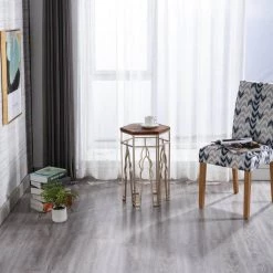 Genevieve 18 in. Fir Wood/Metal Octagon Nesting Tables (2) by Boraam -Boraam Sales Store gold natural boraam nesting tables 76149 1f 1000