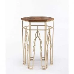 Boraam Sales Store 21 Genevieve 18 in. Fir Wood/Metal Octagon Nesting Tables (2) by Boraam